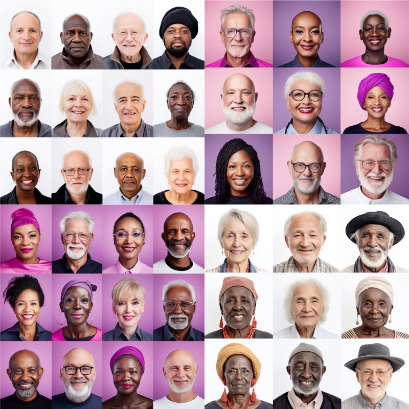 Vários rostos apresentando a diversidade